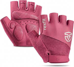 Rexfit Half Finger Gym Gloves Breathable Mesh Non Slip <b>Adjustable</b> Wrist <b>Strap</b> Unisex Weight Lifting Fitness Gloves For Sale - Product Image 6