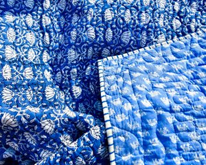 Indian Floral Block Print 300tc Pure Cotton Handcrafted Reversible Bedding <b>Set</b> Bohemian Style Washable Breathable Sustainable - Product Image 2