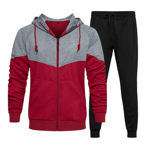 Men's Color Blocking Hooded <b>Tracksuit</b> Full Sleeve Zipper Casual Wear With Side Pockets Regular Fit Autumn Style - Product Image 6