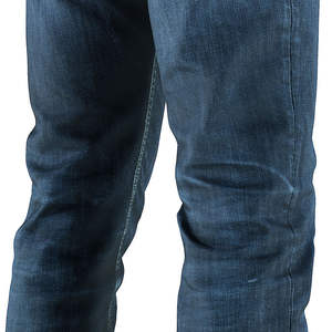 Pantalon en jean imprimé pour homme, style vintage américain hip-hop, coupe droite, déchiré, effet vieilli, délavé clair, avec rivets, taille mi-haute - Product Image 4