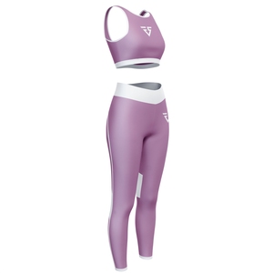 Seamless Ribbed Yoga Set Women Workout Outfits 2 Piece High Waist Leggings Sports Bra Gym Clothing Activewear Fitness Wear Set - Product Image 1