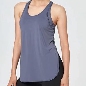 เสื้อกล้ามทรง Racerback สีเทาสำหรับผู้หญิง ผ้าถักเนื้อแน่น ระบายอากาศได้ดี สไตล์สปอร์ต ความยาวปกติ ผลิตจากผ้าสแปนเด็กซ์และโพลีเอสเตอร์ - Product Image 6