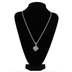 Collier pendentif dés Hip Hop couleur or et argent, micro-pavé de diamants, bijou de charme pour homme, cadeau pour la danse urbaine - Product Image 2