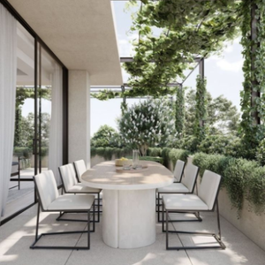 Modern Design UV Resistant <b>Outdoor</b> Dining Set Rattan Aluminum with Solid Wood 4-6 Seating Capacity for Hotels OEM ODM Vietnam - Product Image 1