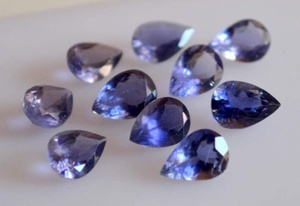 Iolite ธรรมชาติรูปร่างลูกแพร์เหลี่ยมเพชรพลอยตัดหลวมขายส่งราคาโรงงานผลิตเครื่องประดับการออกแบบหิน - Product Image 1