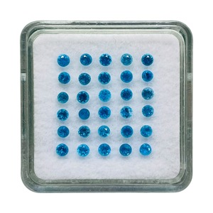 Apatita Azul Neón Natural de 2 mm, Corte Diamante Redondo, Piedras Preciosas Sueltas de Apatita Neón, Precio al por Mayor, Lote a Granel para la Fabricación de Joyas - Product Image 2