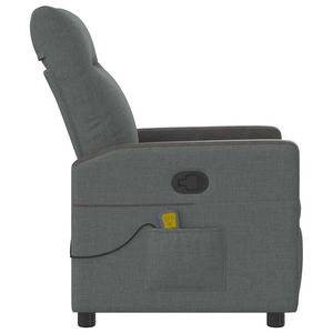 Fauteuil inclinable de massage en tissu gris foncé - Product Image 4