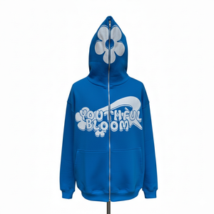 Fabricants de sweats à capuche pour hommes, personnalisés avec logo imprimé et brodé, en molleton 100% coton 450 g/m², fermeture éclair intégrale, vente en gros. - Product Image 5