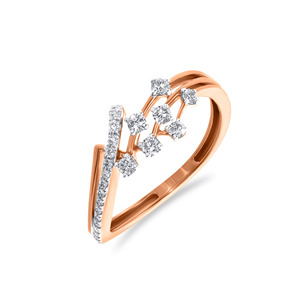 Anillo Elegante con Diseño Orbital Brillante, Oro Rosa de 18K, Diamante de Corte Redondo de 0.30 Ct, Engaste en Racimo, Regalo de Aniversario, Joyería - Product Image 1