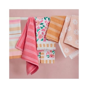 4 pièces brodées à la main de couleur bleue 30*30cm velours corail petit carré microfibre gant de toilette absorbant maison Golf serviettes de cuisine - Product Image 2