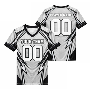 New Arrival OEM Custom Sublimation Front 3D Pattern V-Neck Soccer Jersey Short Sleeve Moisture Wicking Polyester Adult Unisex - Product Image 6