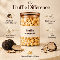 Makhana Rasa Truffle Gourmet |   Kacang Fox Panggang Renyah dalam Stoples, Label Pribadi, Grosir, Ekspor Massal, Pemasok Premium, Segar