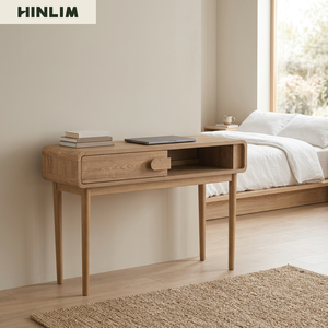 Solid Oak <b>Console</b> <b>Table</b> with Drawer Modern Scandinavian Entryway Hall <b>Table</b> Living Room Furniture <b>Storage</b> Design - Product Image 4