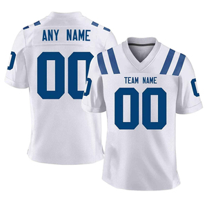 Maillot de football personnalisé blanc à col en V, nom de l'équipe sublimé, 00, maille respirante, vêtements pour hommes adultes, toutes saisons - Product Image 1