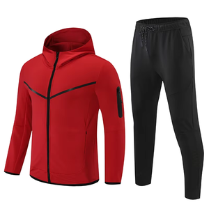 Chándal Deportivo con Capucha para Hombre, Color Negro, Cierre Completo, Transpirable, Secado Rápido, 100% Algodón, Cintura Elástica, Bolsillos Laterales, para Otoño - Product Image 3