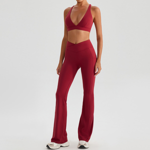 Conjuntos Deportivos de 2 Piezas Personalizados, Leggings Deportivos para Mujer, Cintura Media, Transpirables, Sólidos, Ecológicos, de Secado Rápido, con Tirantes Ajustables - Product Image 5