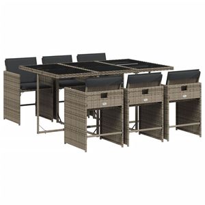 Conjunto de Comedor Plegable para Patio de 6 Plazas, en Poliratán Gris, para Jardín - Product Image 2