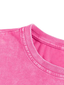 Camiseta de Mujer con Lavado Ácido al por Mayor, de Alta Calidad para Chicas, Impresión Personalizada, Ajuste Delgado, Lisa, Duradera, Transpirable para Entrenamiento - Product Image 3