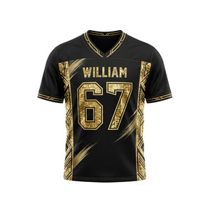 Maillots de football américain personnalisés imprimés par sublimation - Ensembles en gros à manches courtes, protection UV, 100 % polyester - Product Image 1