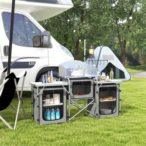 Plataforma Portátil Gris para Acampar, Complemento Perfecto para tu Cocina al Aire Libre - Product Image 6