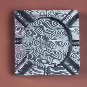 Cendrier Artistique en Acier Damas, Motif Fait Main, Cendrier Métallique Durable, Accessoire de Fumeur pour Hôtel, Café, Décoration Intérieure - Product Image 2