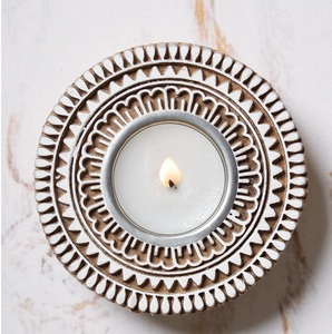Portavelas de Madera Artesanal con Mandala y Patrón Detallado, Adorno Decorativo para el Hogar y Regalo para Seres Queridos - Product Image 6