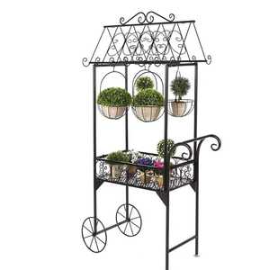 Support de plantes décoratif moderne en fer, revêtement en poudre, écologique, durable, léger, avec trou de drainage, pour la maison et le jardin - Product Image 3