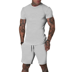 Conjunto de Camiseta y Pantalones Cortos Casuales de Verano para Hombre, Traje Deportivo Masculino Sólido, Tejido de Rizo Transpirable, 2 Piezas - Product Image 4