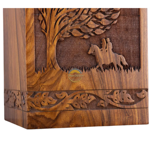 Urne Arbre de Vie Artisanale & Urne Funéraire en Bois Naturel avec Époxy Bleu, Boîte à Cendres Artistique, Souvenir Commémoratif par AYAANS - Product Image 4