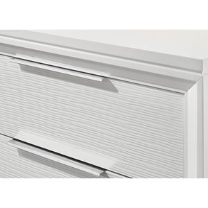 Comodino Contemporaneo in Legno Bianco con Finitura Texturizzata, 2 Cassetti per Stoccaggio - Product Image 4