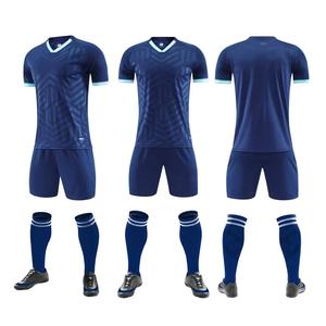 ชุดเสื้อฟุตบอลสีเหลืองสำหรับผู้ชายพร้อมกางเกงขาสั้นสีน้ำเงินและถุงเท้า ชุดยูนิฟอร์มแขนสั้นคอวีดูดซับความชื้นสำหรับผู้ใหญ่ทุกฤดูกาล - Product Image 4