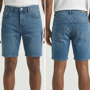 OEM Service Wholesale Custom Made Men's Nonwoven <b>High</b> <b>Waist</b> <b>Jeans</b> <b>Shorts</b> 100% Cotton Solid Casual Quick Dry Eco-Friendly - Product Image 3