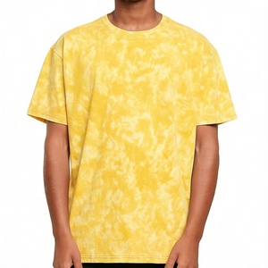 Camiseta de algodón de color liso para hombre, cuello redondo, manga corta, estilo casual, lavado. - Product Image 2