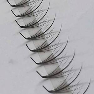 Extensions de cils pré-faits Wispy 5D/7D/9D, faits à la main, naturels, longs, noir mat, en cheveux synthétiques PBT coréens - Product Image 1