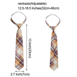 Cravate à fermeture éclair pour garçons, à carreaux, pré-nouée, avec sangle réglable, pour uniformes scolaires et remises de diplômes - Product Image 2
