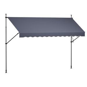 Auvent rétractable manuel pour patio, hauteur réglable 157 pouces, abri pare-soleil pour portes et fenêtres - Product Image 1