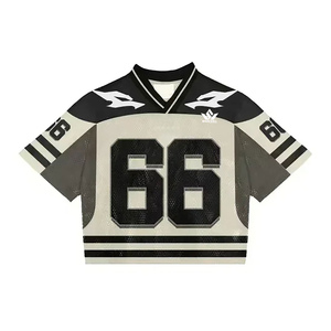 เสื้อฮอกกี้น้ำแข็งชาย เบอร์ 66 คอวี แขนสั้น ผ้าตาข่ายระบายอากาศ โพลีเอสเตอร์พิมพ์ลายแบบซับลิเมชั่น ชุดกีฬาทีมแบบสั่งทำ - Product Image 2
