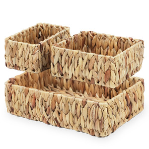 Premium hand woven nested basket <b>containers</b> wholesale price water hyacinth laundry baskets storage - Product Image 5