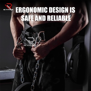 Cinturón de levantamiento de pesas ajustable antideslizante de alta resistencia para gimnasio, con cadena de acero para barra, hecho de caucho, EVA y ABS, para dominadas y ejercicios de flexiones. - Product Image 2