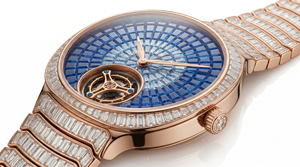 นาฬิกา H. Moser & Cie. รุ่น Streamliner Tourbillon หน้าปัดสีน้ำเงิน ประดับเพชรที่ขอบตัวเรือน พร้อมระบบแสดงผลแบบอนาล็อก และตัวล็อคแบบ Deployment Clasp - Product Image 3