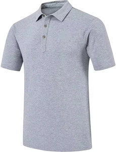 เสื้อโปโลผู้ชายแขนสั้นลายทางสีดำ ทรงลำลอง ใส่สบาย - Product Image 5