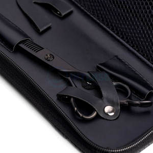 Tijeras de Entresacar Ergonómicas Ergo Diamond en Negro Mate, Acero Inoxidable de Alta Calidad, Mango Ergonómico para Peluquería Profesional - Product Image 3