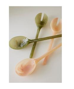 Juego de cubiertos de resina para ensalada, tenedor y cuchara, bien pulidos, para restaurantes, hoteles, tenedor y cuchara para ensalada, a bajo precio. - Product Image 1