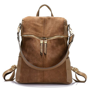 Sac à dos d'université en cuir PU, sac à bandoulière de voyage, sac à dos uni et tendance pour ordinateur portable, sacs d'école pour l'extérieur - Product Image 1