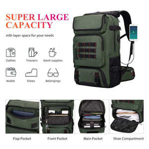 Mochila Táctica de Viaje para Exteriores de 20 Pulgadas, Impermeable, de Oxford, con Correas Ajustables y Múltiples Bolsillos para Hombre - Product Image 3
