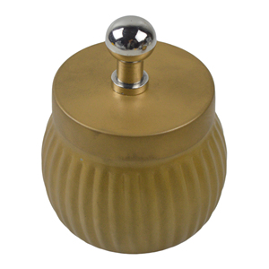 Fancy Wholesale Cheap Spicy <b>Storage</b> Canister <b>Container</b> With Lid <b>Kitchen</b> Round Silver Gold Decorated Sugar Pot - Product Image 3