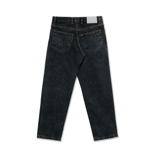 Men's Breathable Streetwear Solid Dark Wash Straight Leg Cotton Denim Jeans Regular Fit Mid Waist Casual Style Autumn Wear - Product Image 2