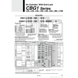 Pièces pneumatiques de CDBG1BA63-125-HL de cylindre de serrure d'extrémité de SMC Pneumatics - Product Image 2