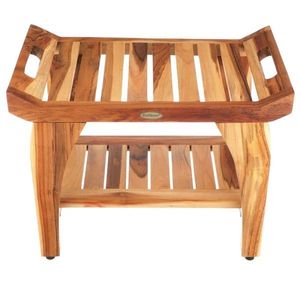 Banc de douche en teck, fabriqué en Indonésie, meuble en bois massif - Product Image 1