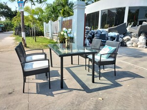 PRCF-025 Modern Handwoven Poly Rattan Dining Set <b>Outdoor</b> Garden <b>Furniture</b> - Product Image 2
